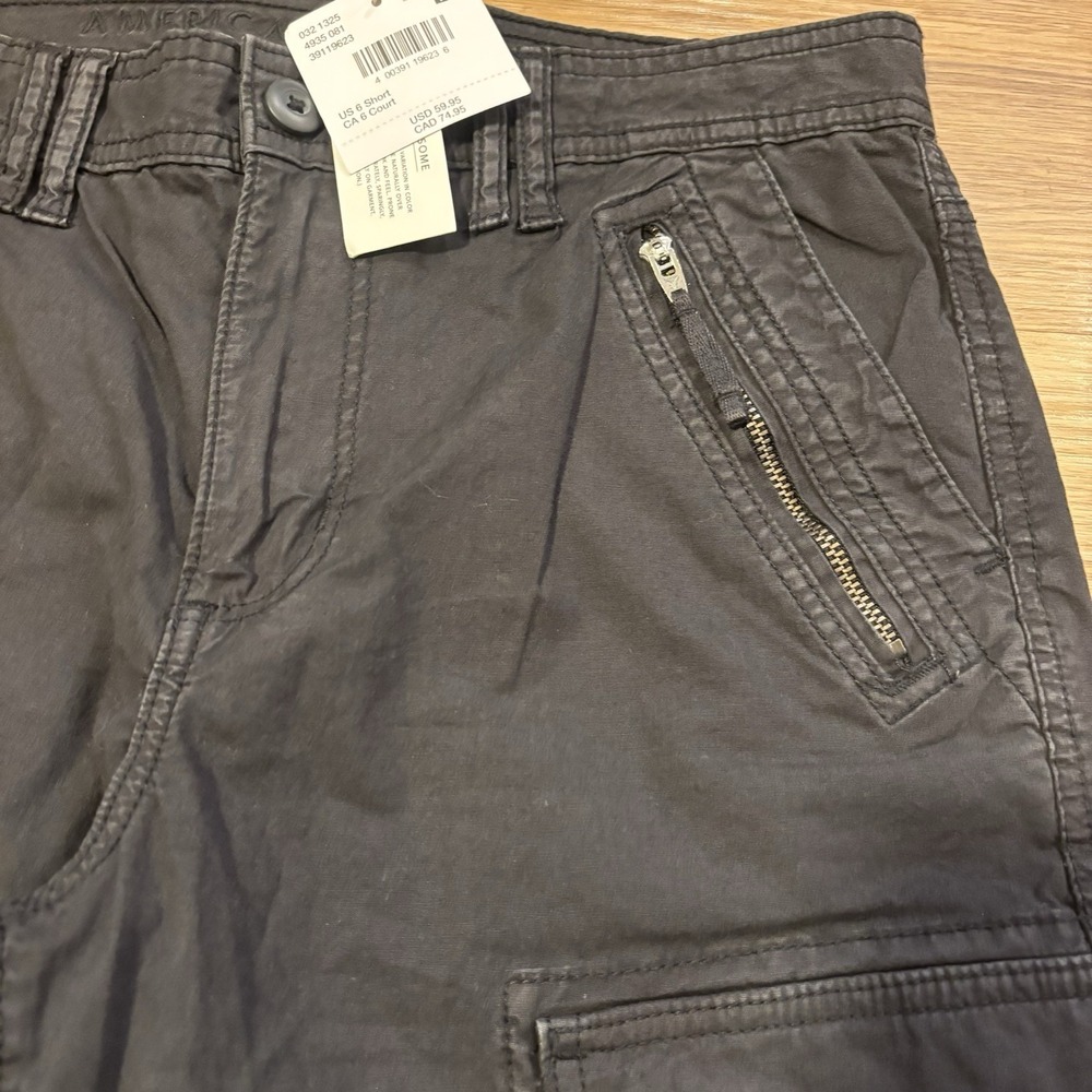 American Eagle Cargo Pants Women's 6 Short Wide Leg Black Baggy Utility Stretch - Picture 5 of 16